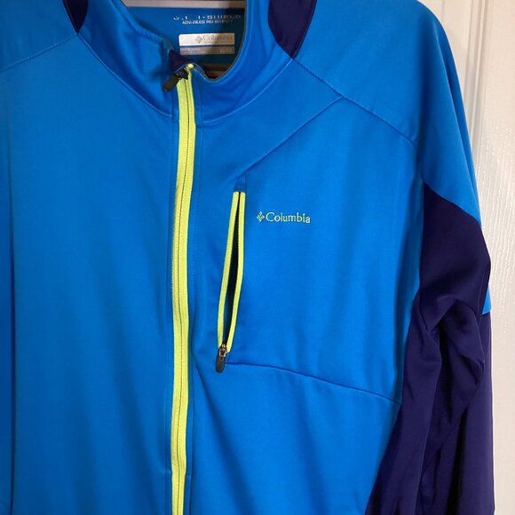 Columbia Omni-Shield Men's Sports Activewear Soft Shell Blue Jacket Size XL - Picture 3 of 11